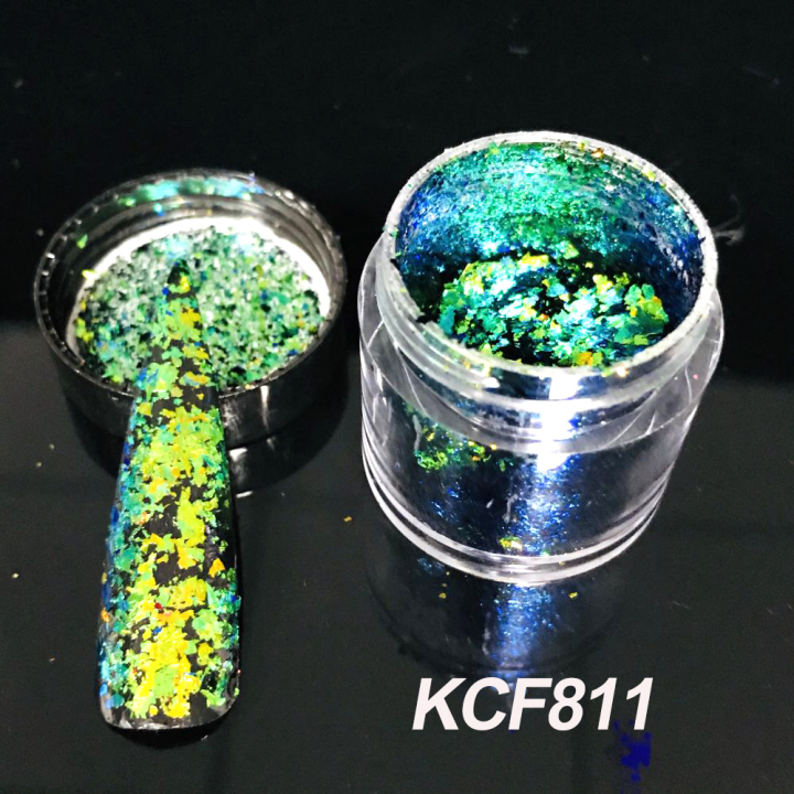 KCF811      High quality new sparkly multichrome Chameleon Flakes for nails eye shadow