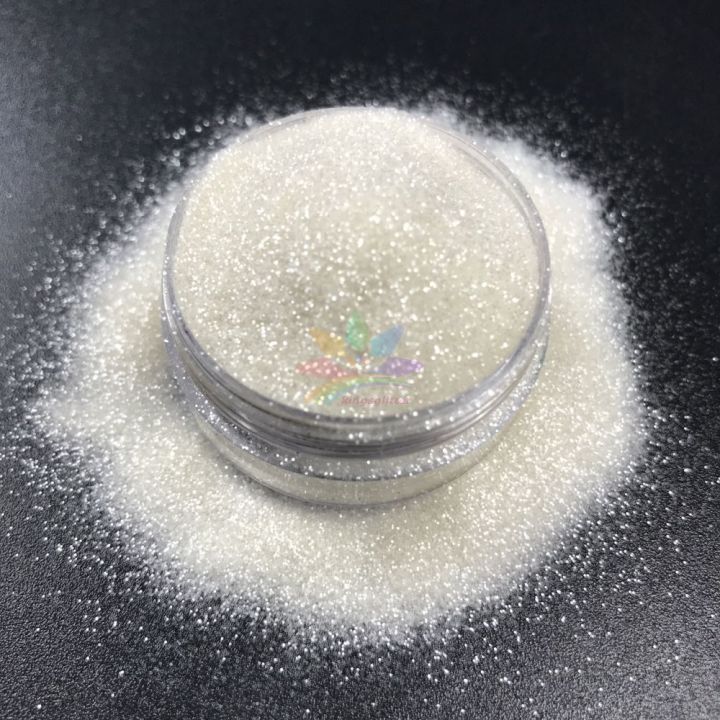 new product Biodegradable Glitter 0.2mm hexagon Transparent white glitter powder BB20