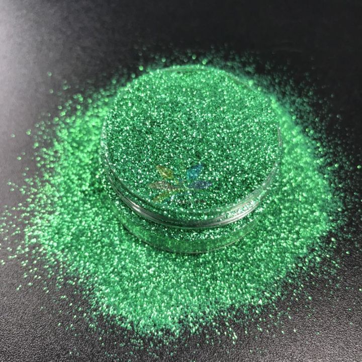 new product Biodegradable Glitter 0.2mm hexagon green glitter powder BB09
