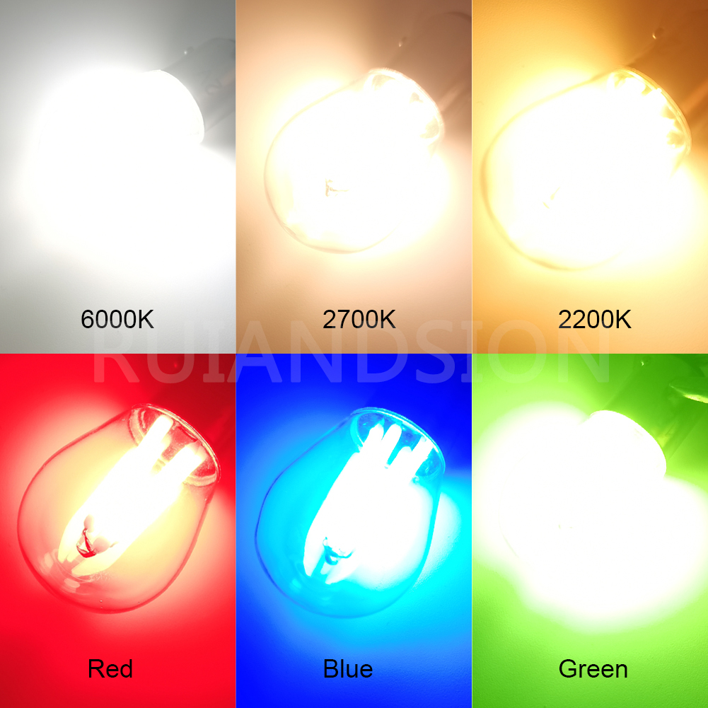 Ruiandsion NEW New BA15S P21W 1156 Filament LED Car White Bulb Backup Reverse Light 12V 24V 48V  