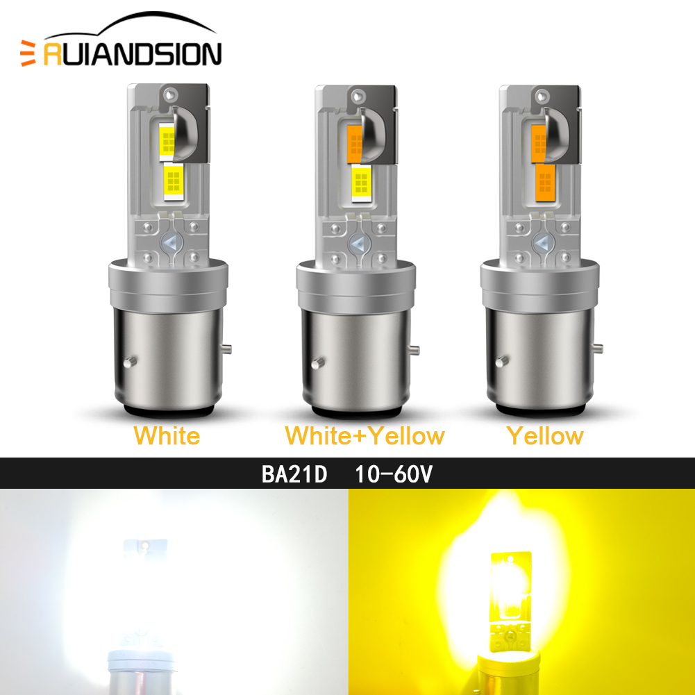 Ruiandsion BA21D BA20D LED Bulb Motorcycle Headlight Motorcycle bulb Motorcycle lamps Super Bright SMD 12V 24V 30V 60V White Yellow White Yellow 4000lm  