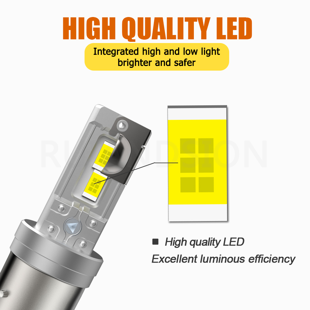 Ruiandsion BA21D BA20D LED Bulb Motorcycle Headlight Motorcycle bulb Motorcycle lamps Super Bright SMD 12V 24V 30V 60V White Yellow White Yellow 4000lm  
