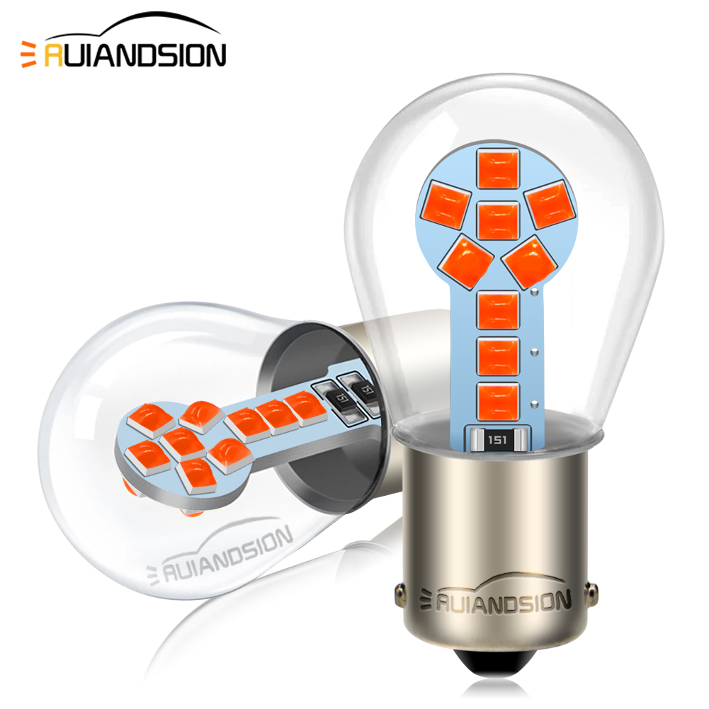 Ruiandsion 1156 Ba15s Red Led Lights Car Bulb 12V Red Yellow White  Ruiandsion 1156 Ba15s Red Led Lights Car Bulb 12V Red Yellow White Red Led Lights Car