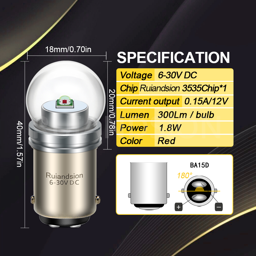 Ruiandsion New Amber Led turn Signal Lights 6V 12V 24V 1156 BAU15S 1157 BA15D Ruiandsion New Amber Led turn Signal Lights 6V 12V 24V 1156 BAU15S 1157 BA15D Led Bulb Spare Parts,led reverse light,brake lights,ba15d led,moto parts,truck parts,car parts
