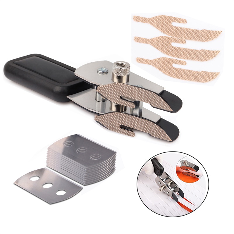 FOSHIO Double-headed Vinyl Cutter Knife Slitter +10pcs Blade Carbon Fiber Film Wallpaper Window Stickers Car Wrap Cutting Tool FOSHIO Double-headed Vinyl Cutter Knife +10pcs Blade Car Wrap Tool