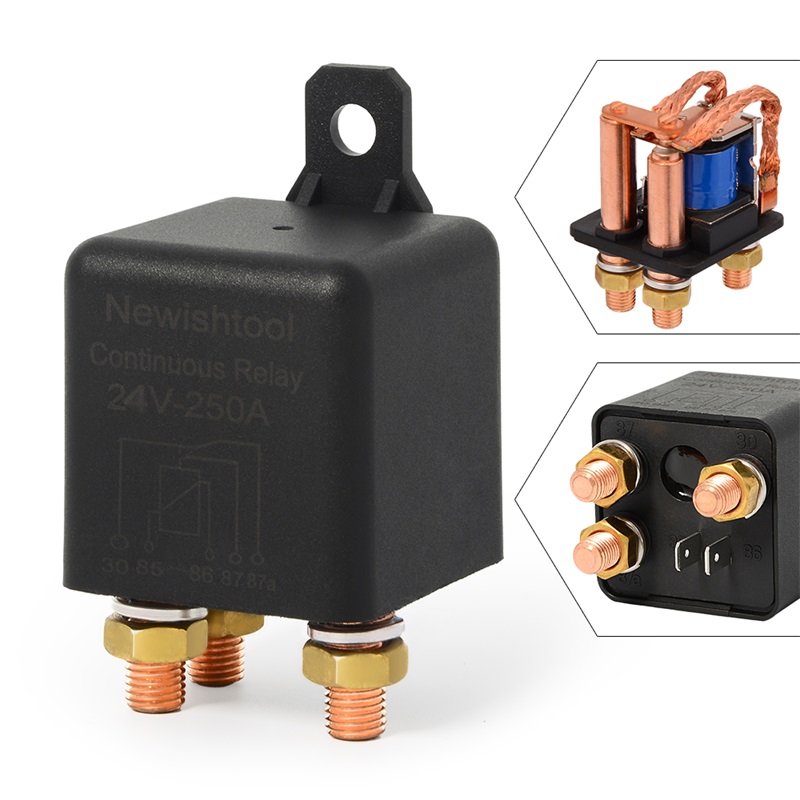 FOSHIO 24V 250A 5Pin High Power Car Automotive Relay Continuous Type On/Off Normally Open Battery Control Switch FOSHIO 24V 250A 5Pin High Power Car Relay Continuous Control Switch
