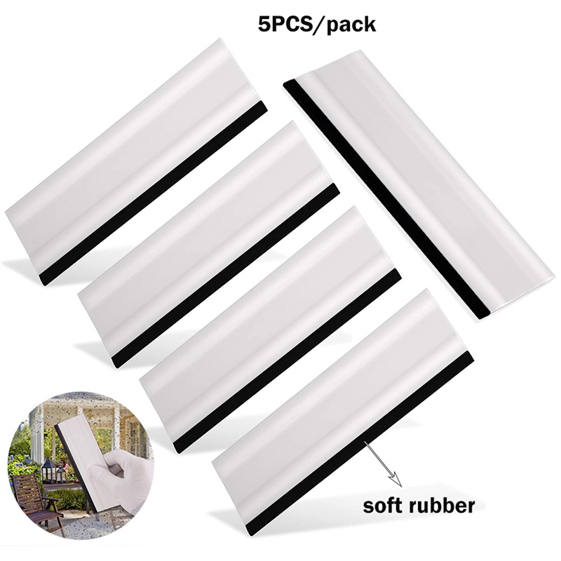 FOSHIO 5Pcs 6" Soft Rubber Squeegee Snow Water Wiper Carbon Film Vinyl Car Wrap Window Tint Tool Glass Car Cleaning Tool  FOSHIO Soft Rubber Squeegee Snow Water Wiper Vinyl Car Wrap Tint Tool 