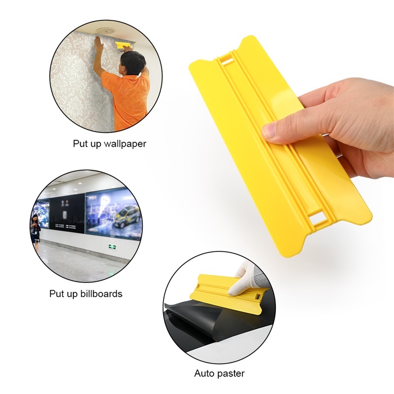 FOSHIO New Design Yellow Gliding Vinyl Film Car Sticker Installation Tool Screen Scraper Window Tint Squeegee FOSHIO Vinyl Film Car Sticker Installation Tool Window Tint Squeegee