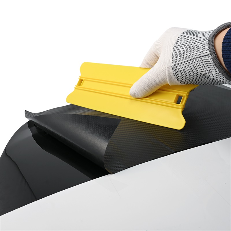 FOSHIO New Design Yellow Gliding Vinyl Film Car Sticker Installation Tool Screen Scraper Window Tint Squeegee FOSHIO Vinyl Film Car Sticker Installation Tool Window Tint Squeegee