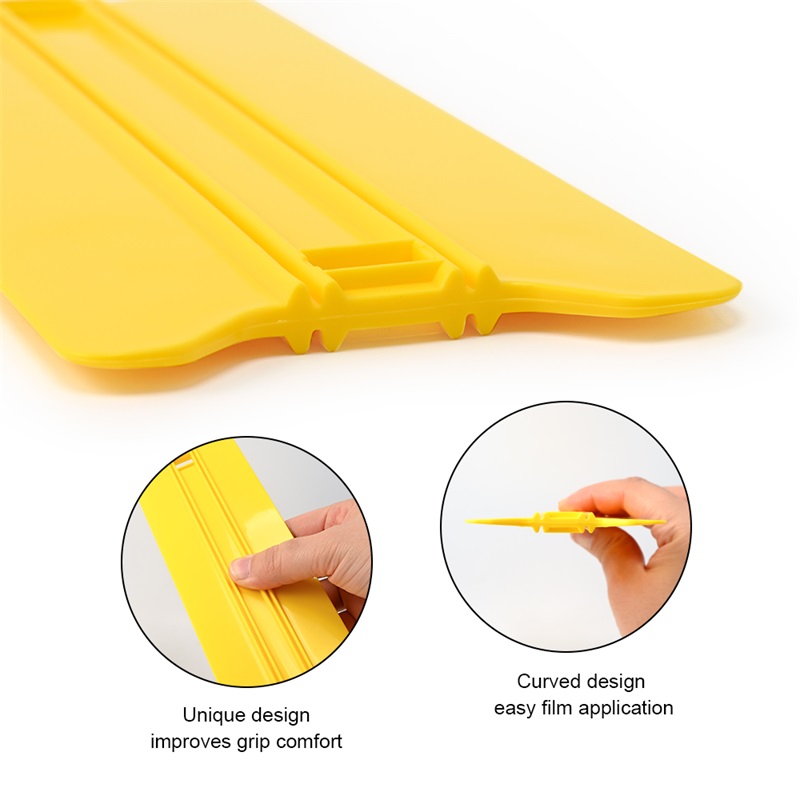 FOSHIO New Design Yellow Gliding Vinyl Film Car Sticker Installation Tool Screen Scraper Window Tint Squeegee FOSHIO Vinyl Film Car Sticker Installation Tool Window Tint Squeegee