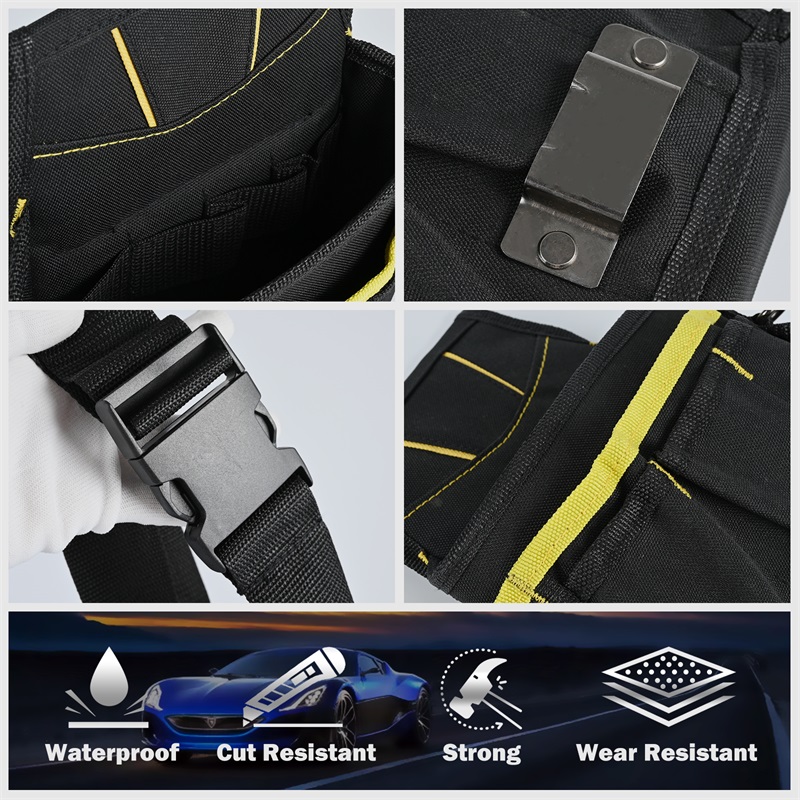 FOSHIO Multi Pocket Wrapping Tools Pouch Storage Bag Window Tint Organizer FOSHIO Multi Pocket Wrap Tool Pouch Storage Bag Window Tint Organizer