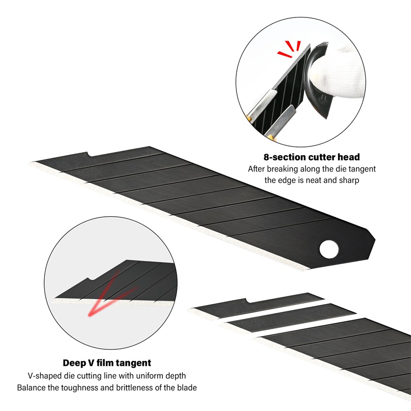 FOSHIO 50PCS 18mm Replacement Blade Carbon Steel Utility Knife Snap Off Blade for Box Cutter FOSHIO Replacement Blade Carbon Steel Utility Knife Snap Off Blade