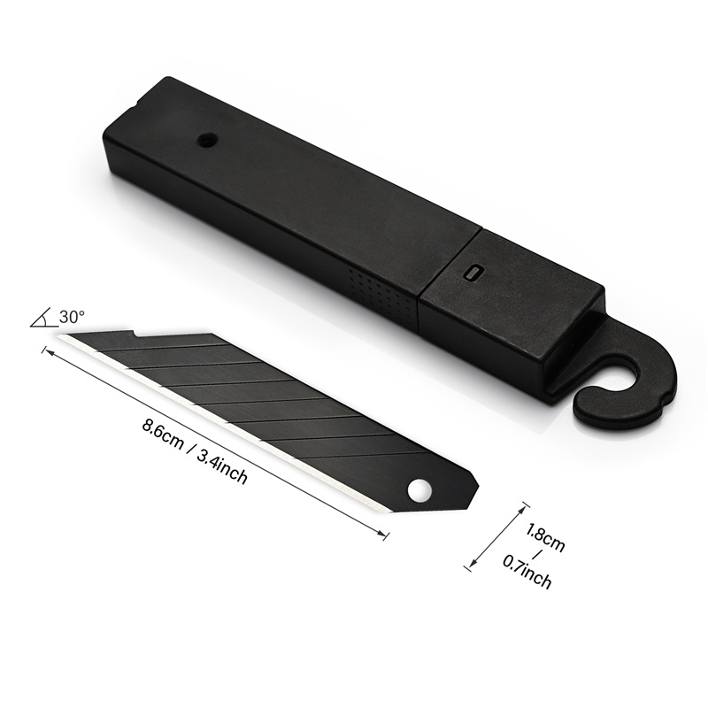 FOSHIO 50PCS 18mm Replacement Blade Carbon Steel Utility Knife Snap Off Blade for Box Cutter FOSHIO Replacement Blade Carbon Steel Utility Knife Snap Off Blade
