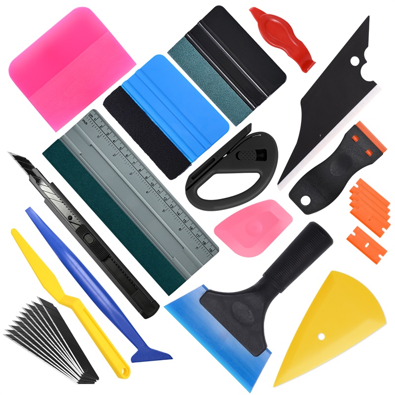 FOSHIO Vinyl Wrap Stick Squeegee Kit PPF Window Tint Scraper Cutter Kit FOSHIO Vinyl Wrap Stick Squeegee Kit PPF Window Tint Scraper Cutter