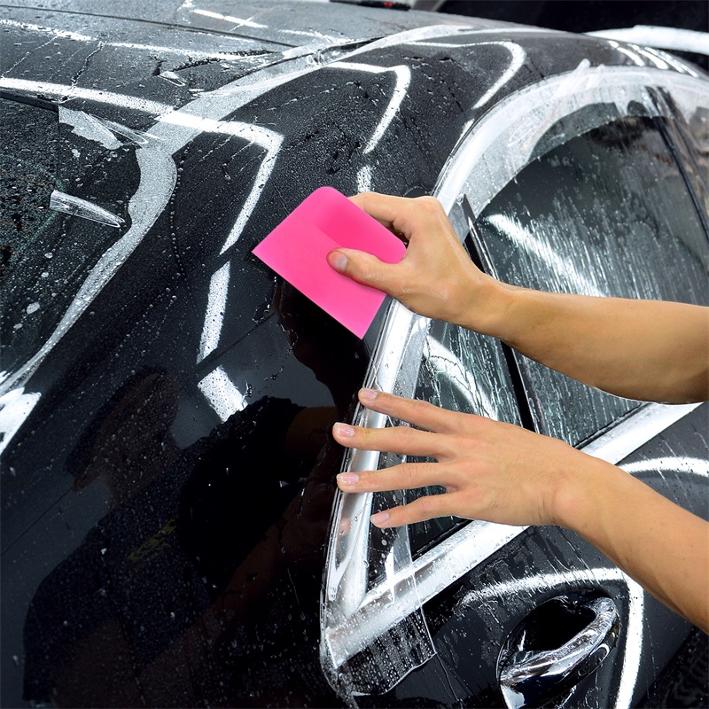 FOSHIO 3pcs Pink PPF Tint Squeegee Car Paint Protective Film Water Wiper Tool FOSHIO Pink PPF Tint Squeegee Car Paint Protective Film Water Wiper