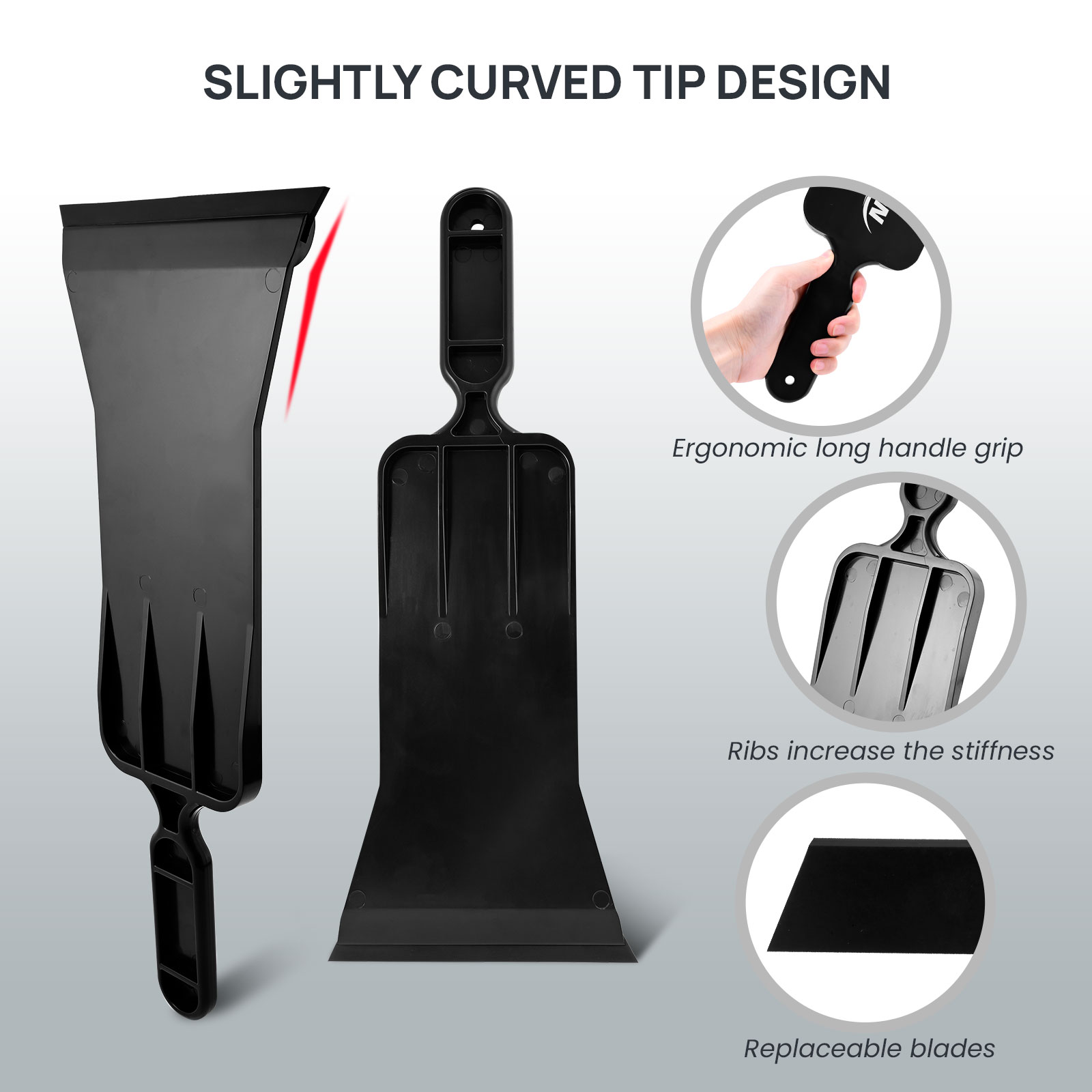 FOSHIO New Type Auto Flat Glass Tint Professional Tool Bevel Blade Replaceable Car Window Tint Tools Windshield Squeegee 