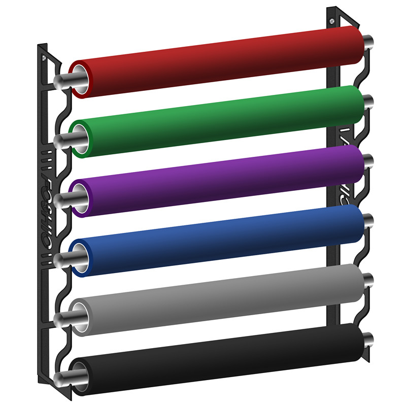 FOSHIO Stainless Steel Vinyl Roll Storage Rack Auto Car Vinyl Wrap Fabric Decal Holder Graphic Wall Rack Mount FOSHIO Aluminum Vinyl Roll Storage Rack Film Holder