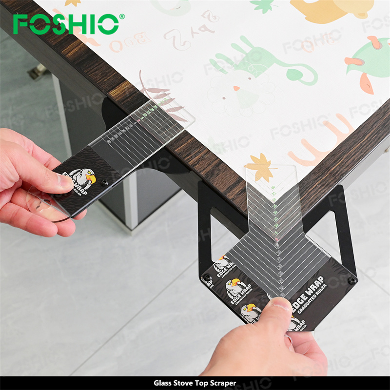 FOSHIO Acrylic Edge Wrap Cutting Tool Set Cutting Template for Corner Furniture Protective Film Margins FOSHIO Acrylic Edge Wrap Cutting Tool Set Cutting Template