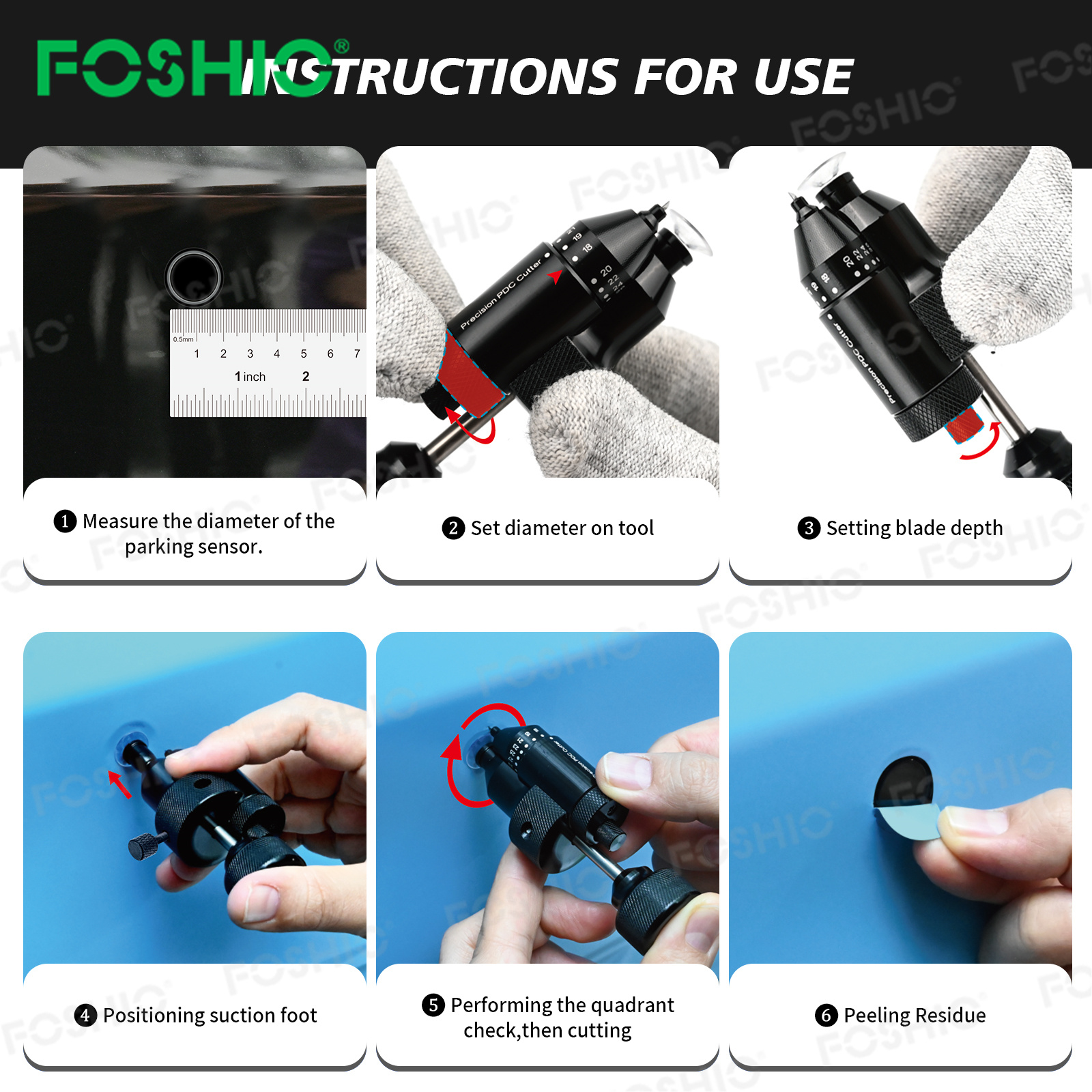 FOSHO Automotive Film Radar Hole Cutting Tool Cutting Template Knife FOSHO Automotive Film Radar Hole Cutting Tool Cutting Template Knife