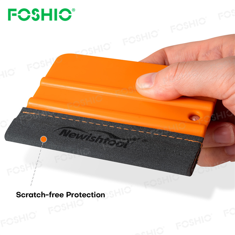 FOSHIO 4PCS Alcantala Felt Squeegee Car Window Cleaner Streak Free Water Remover Durable Multi Surface Scraper  FOSHIO Alcantala Felt Squeegee Car Window Cleaner Water Remover