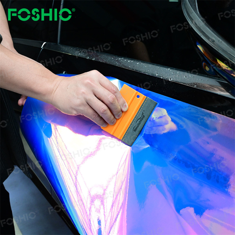 FOSHIO 4PCS Alcantala Felt Squeegee Car Window Cleaner Streak Free Water Remover Durable Multi Surface Scraper  FOSHIO Alcantala Felt Squeegee Car Window Cleaner Water Remover