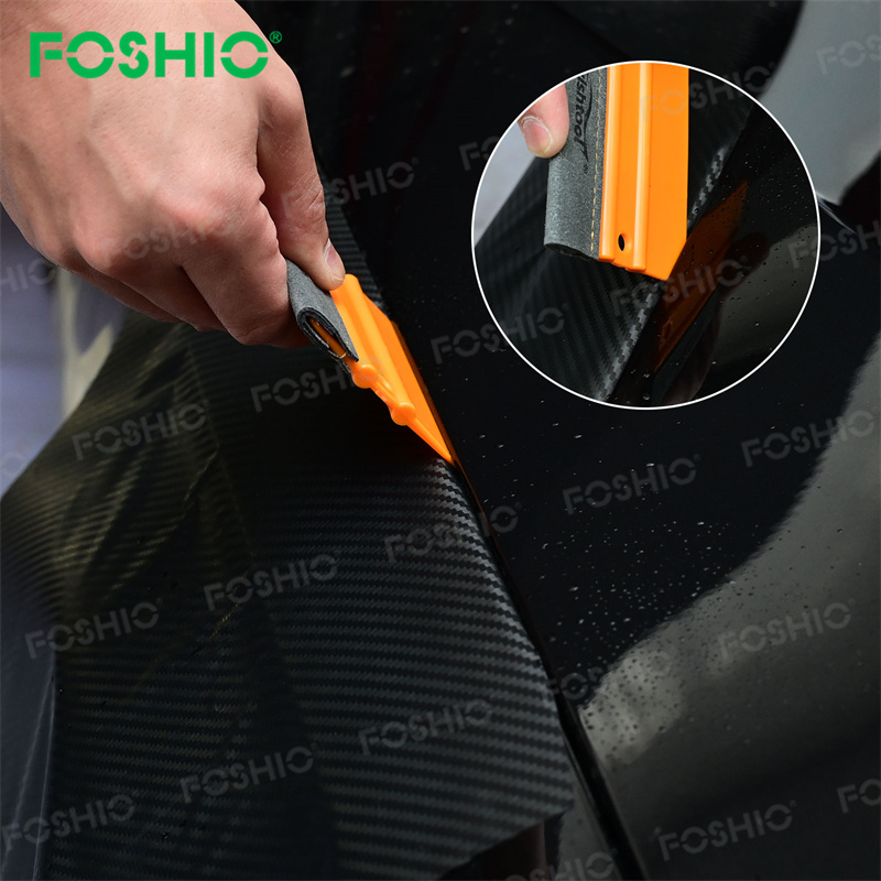 FOSHIO 4PCS Alcantala Felt Squeegee Car Window Cleaner Streak Free Water Remover Durable Multi Surface Scraper  FOSHIO Alcantala Felt Squeegee Car Window Cleaner Water Remover