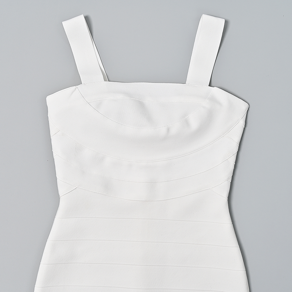 BEAUKEY 2024 Summer Pure White Vintage Bandage Dress Mini Spaghetti Classic Slash Bustier Birthday Dress Office Lady Vestidos 