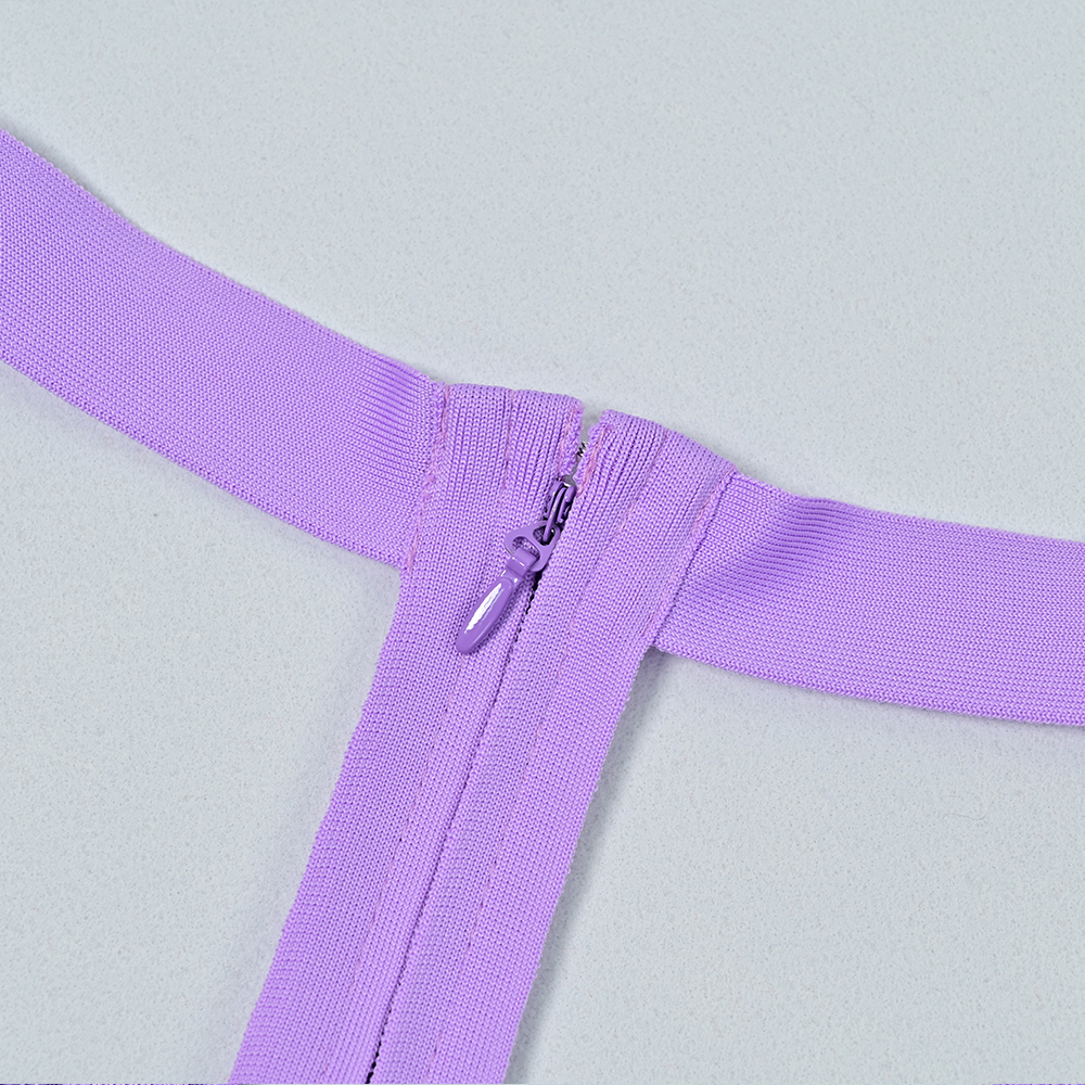 BEAUKEY 2024 Women Summer Party Purple Bandage Dress Mini Halter Sexy Girl Evening Dress Elegant One Piece Vestidos Fee Shipping 