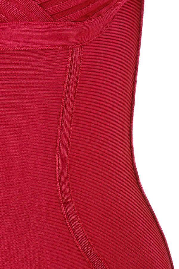 Wine Red Women's Off The Shoulder V neck Sleeveless Knee Length hl Bodycon Club Cocktail Bandage Dress 