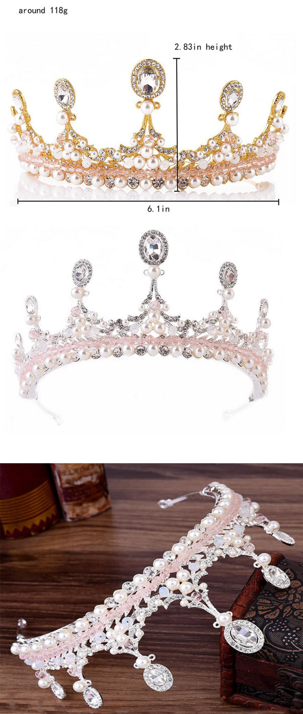 Stock Vintage Baroque Crystal Wedding Hair Tiaras With Top Diamonds Stock  Stock beauty crystal crowns wedding bridal hair tiaras and headpieces