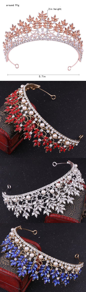  Hot Selling Wholesale Pageant Crowns Wedding Bridal Hair Tiaras With Pearls  Stock wedding bridal hair tiaras wholesale pageant crowns rose gold