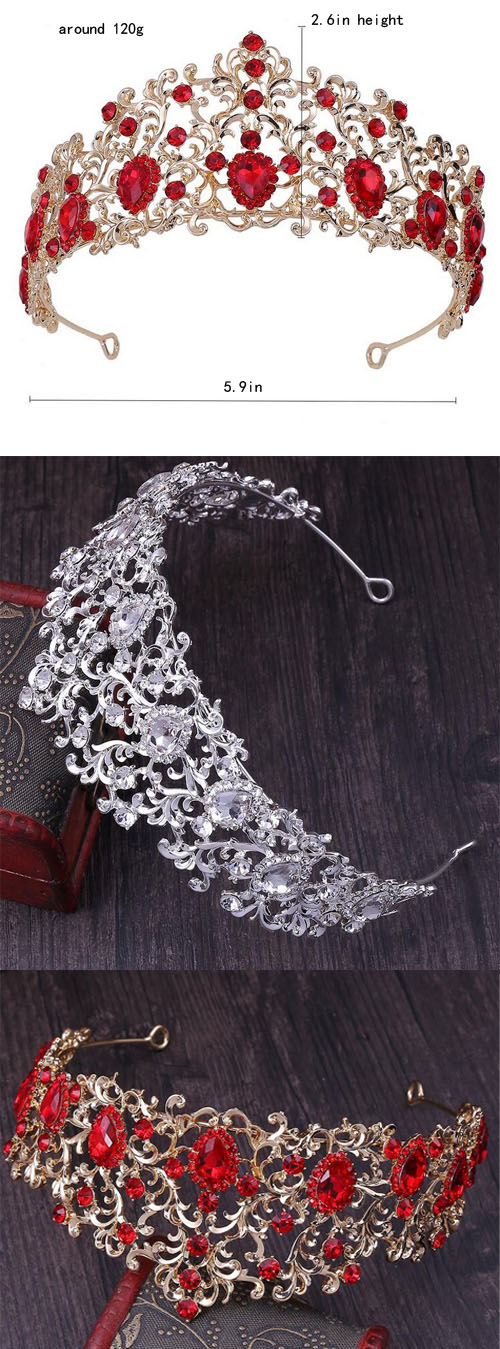 Wholesale Unique Crystal Wedding Bridal Hair Tiaras With Red Diamonds Wholesale unique crystal wedding bridal hair tiaras with red diamonds