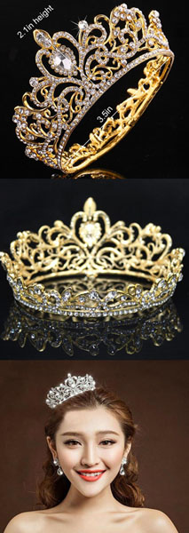 Unique Full Round Wedding Bridal Crystal Crowns And Hair Tiaras  Unique Full Round Wedding Bridal Crystal Crowns And Hair Tiaras 