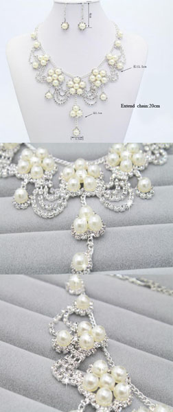 Online Crystal Rhinestone Pearl Necklace And Earrings For Sale Online Crystal Rhinestone Pearl Necklace And Earrings For Sale