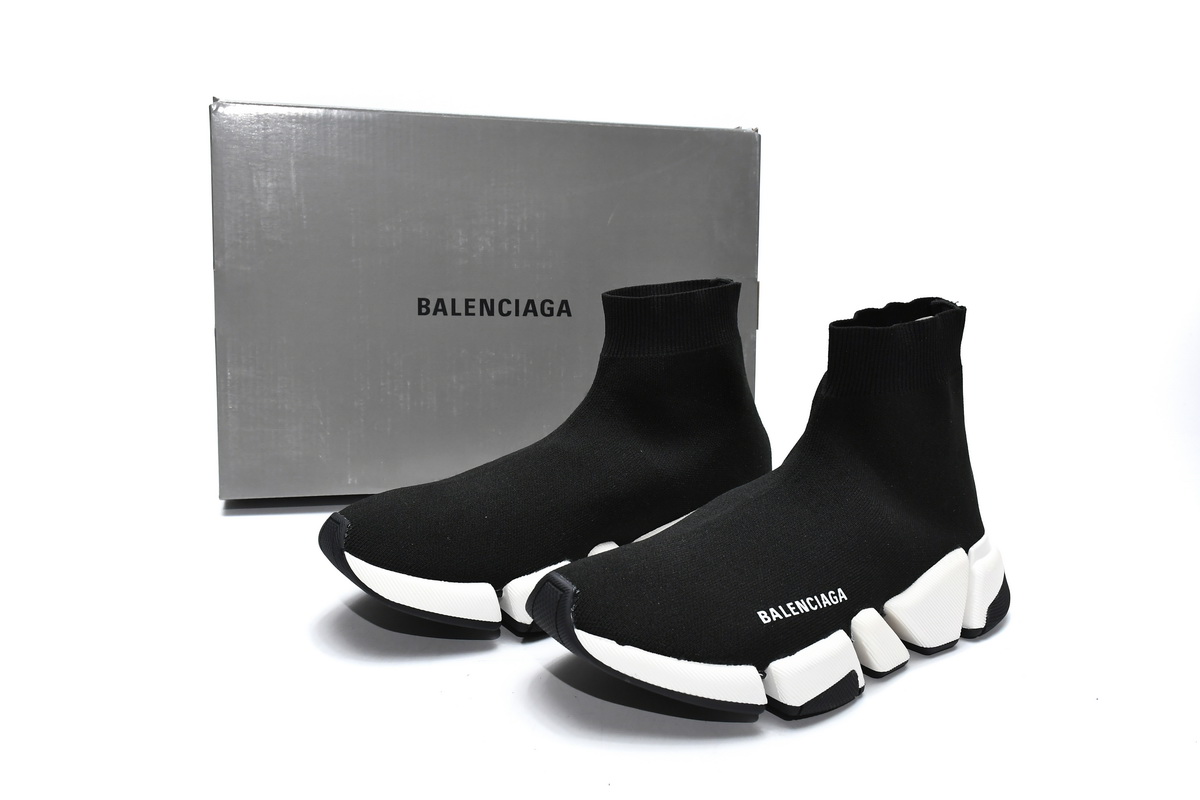 Best Coco Shoes Balenciaga Speed 2.0 Black White 617239W17021015