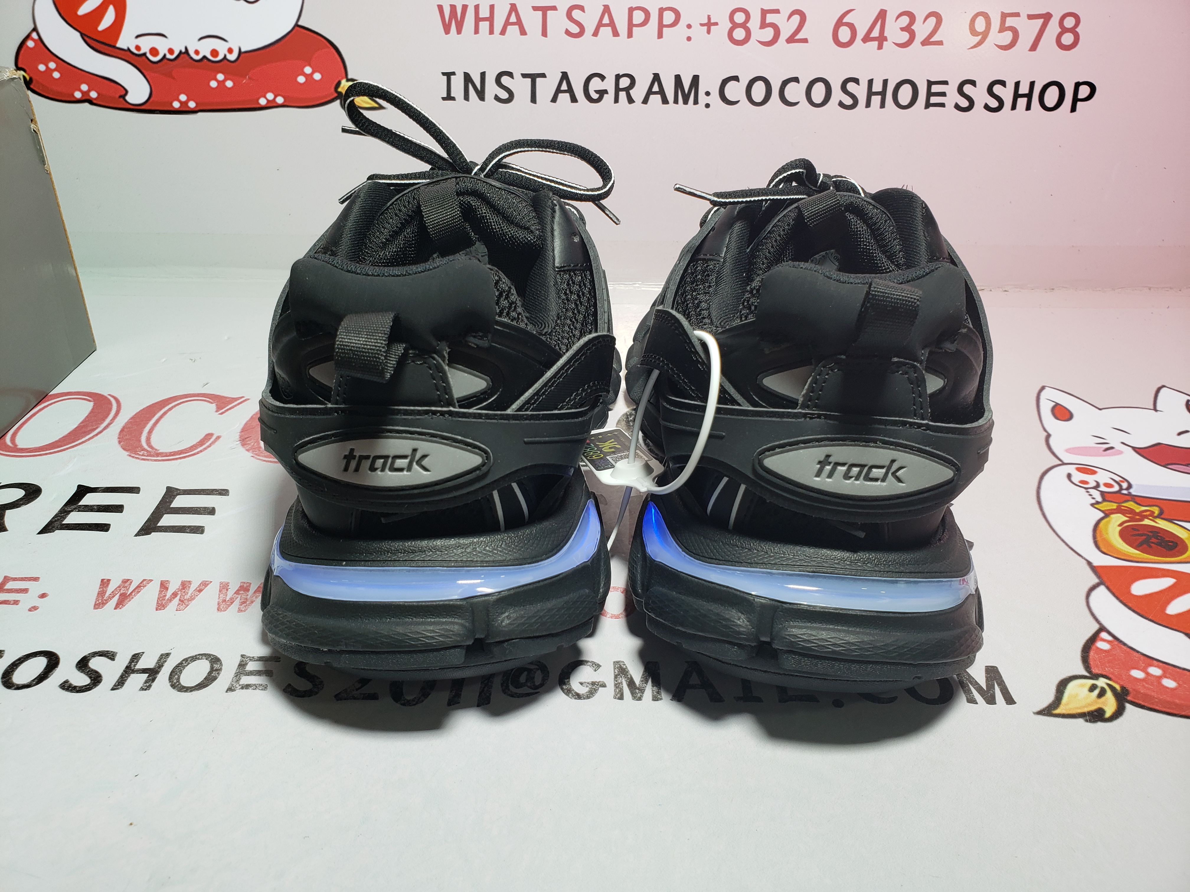 Coco Shoes Balenciaga Track LED Black 555032W2GB11000