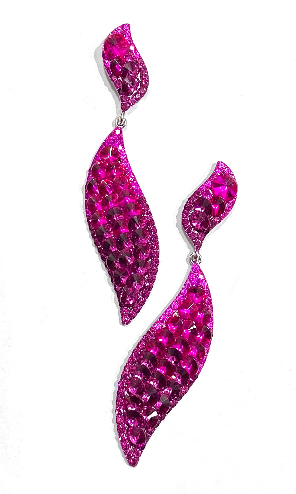 New GS 20220819 Leaf Satellite Stone Prom Earring 3.85 GraceSeJewelry Pageant Prom Wedding Jewelry Earring Necklace Crown