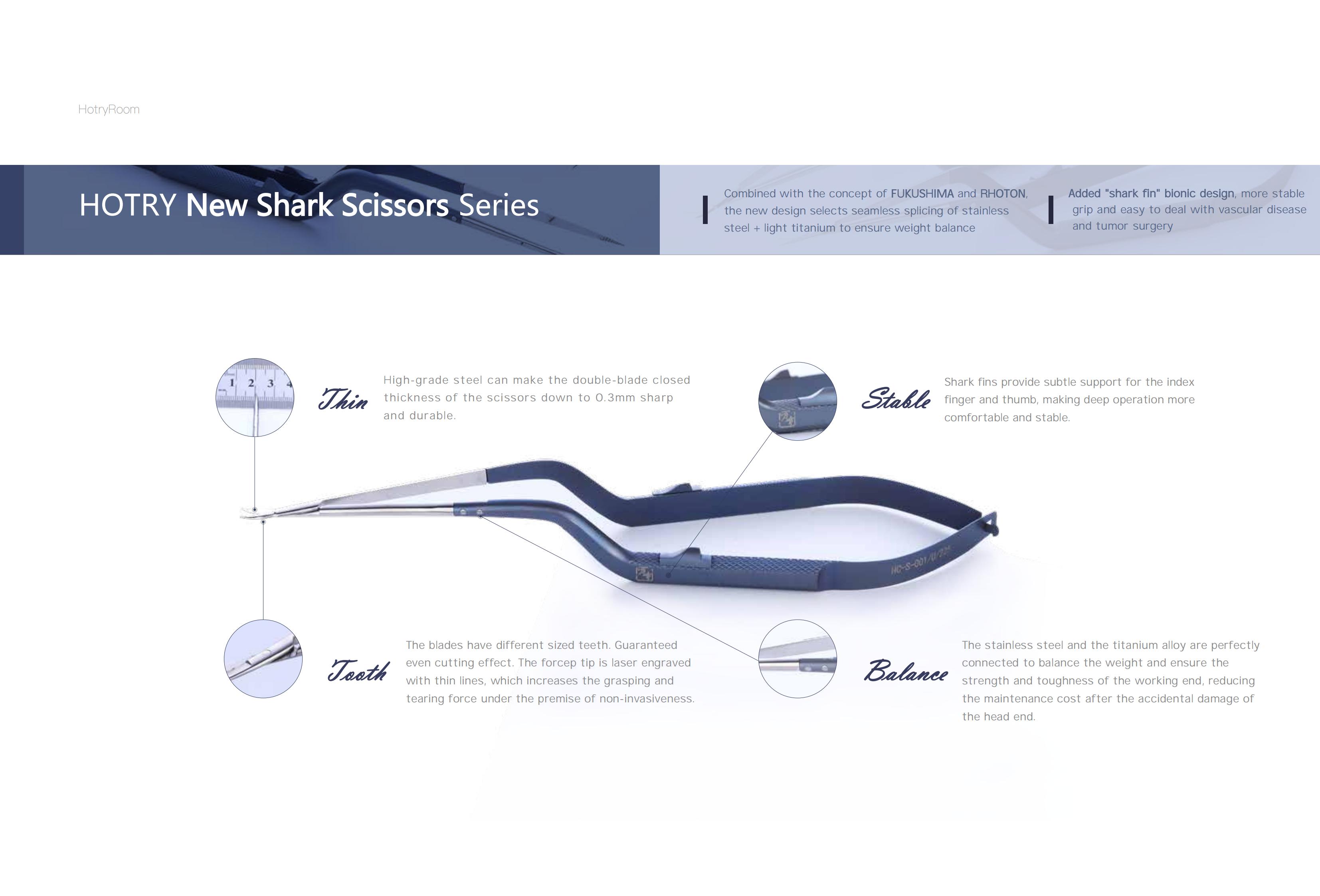 HOTRY New Shark Scissor Series--Shallow Shark Scissors（Right Curved）