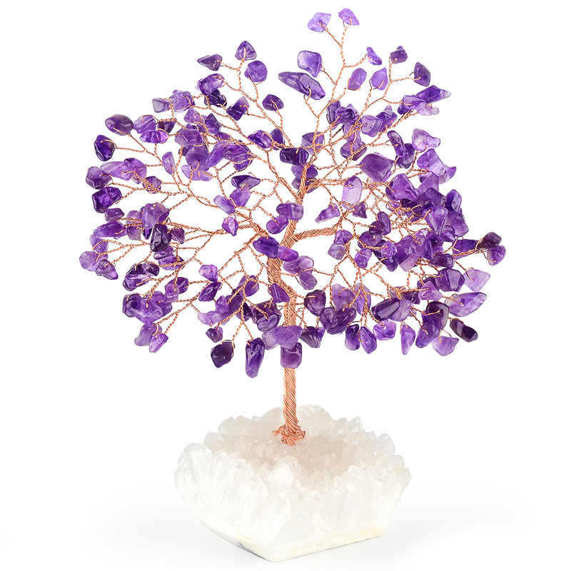 Genuine Gemstone Trees with Quartz Cluster Bases Gemstone Trees with Quartz Cluster Bases
