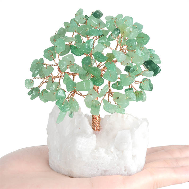 Genuine Gemstone Trees with Quartz Cluster Bases Gemstone Trees with Quartz Cluster Bases