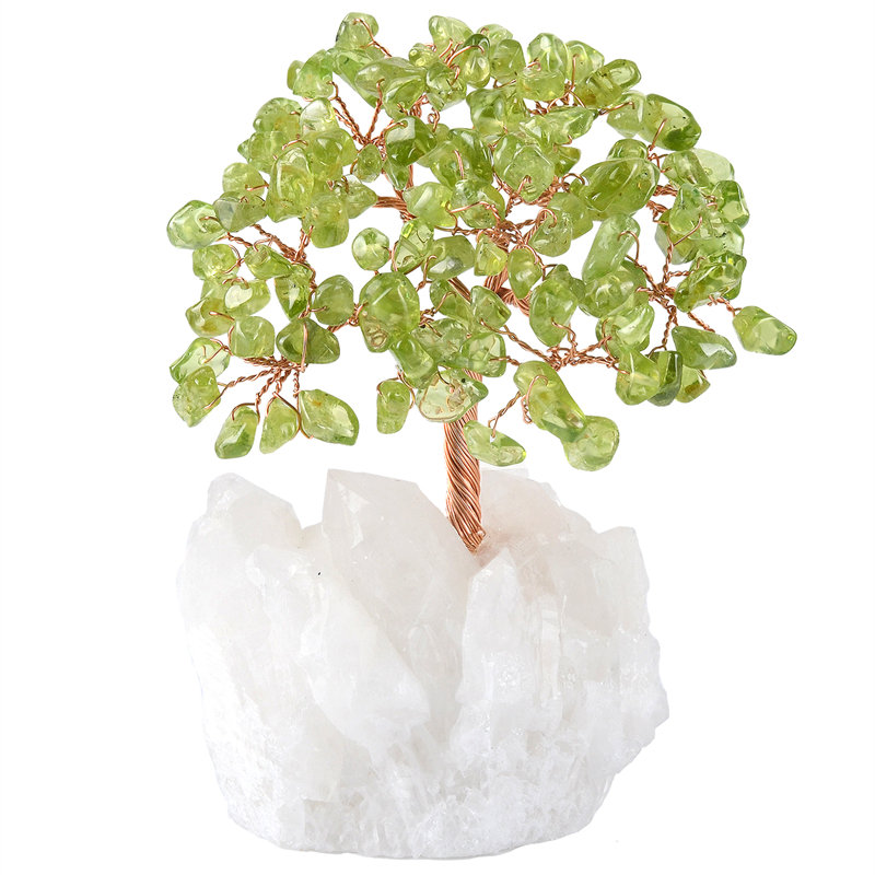 Genuine Gemstone Trees with Quartz Cluster Bases Gemstone Trees with Quartz Cluster Bases