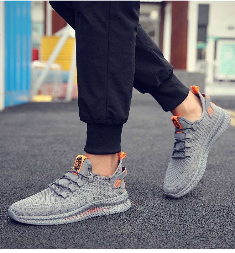 Summer breathable flying woven casual sneakers sports running shoes