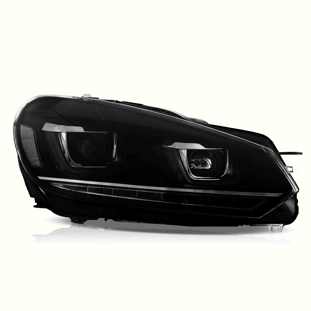 2x Car Headlight Assembly For VW Golf 6 2010-2014 DRL Dynamic Tuning Head Lamp Double U Laser Projector Lens Auto Accessories