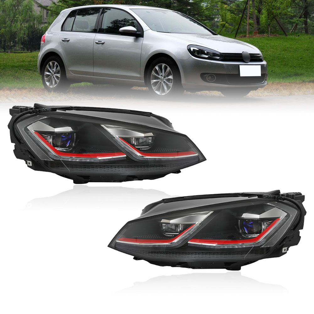 Pair Of LED Car Headlight Assembly For VW GOLF 7 2013-2017 Halogen Xenon GTI Front Head Lamp DRL Turning Signal Headlights  