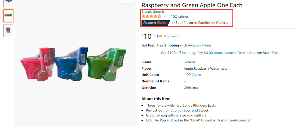 Which 5 are types of candy?