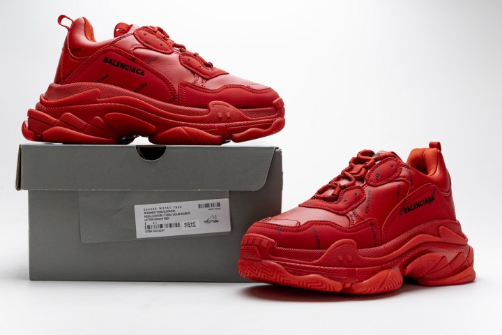 Reps Sneakers Balenciaga Triple S Letter Bright Red 524039 W2FA1 7632