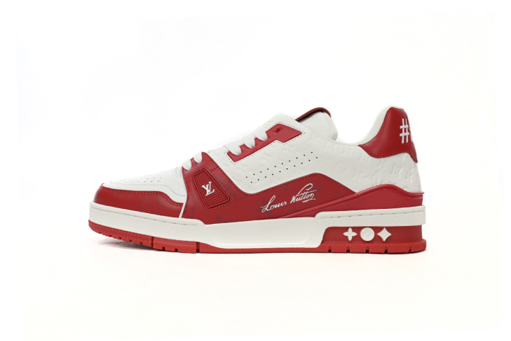 Louis Vuitton Trainer #54 Signature Red White Reps Sneaker 1AANFJ / 1AANFH