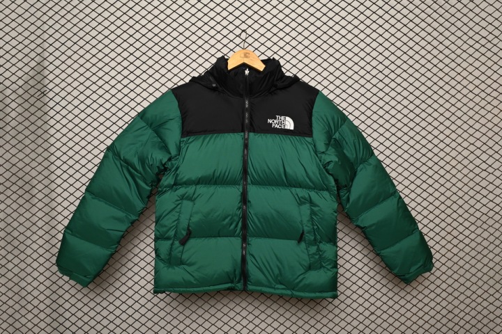 The North Face Splicing White And Green Reps Jacket  1996 Nuptse