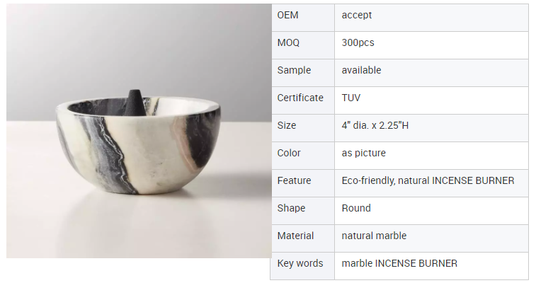 Incense Burner Hand Polished Floral Marble Aluminum Eco-friendly Mail Packaging Europe Chinese with Matte Black Marble Incense Stick Burner Natural Stone-Casamarbury Marble Incense Holder,Modern Incense Holder,Incense Stick Holder,Marble Incense Burner,Stone Incense Holder
