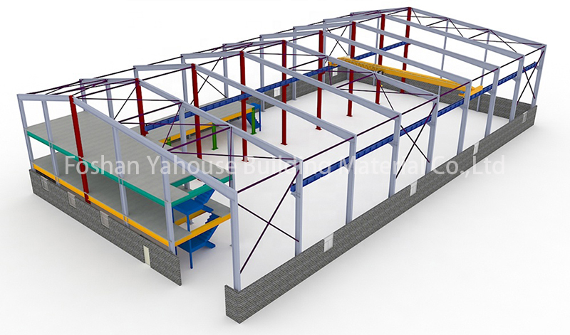 customized design prefabricated house structure building steel warehouse production line shed in Africa